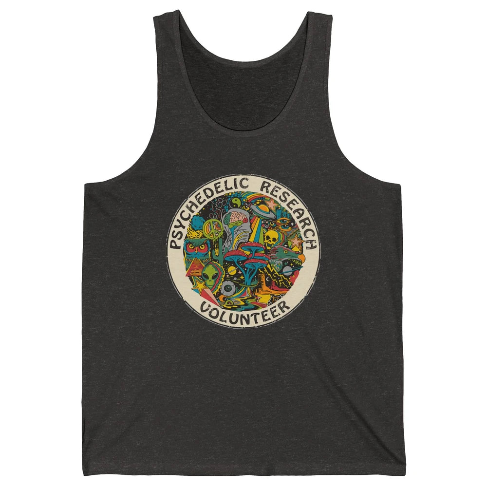 Retro Design Research Volunteer Psychedelic Mushroom Vintage Unisex Jersey Tank