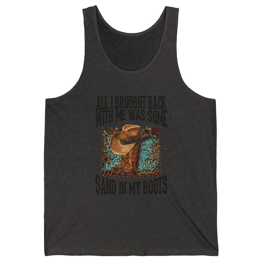 Retro Leopard Sand In My Boots Western Cowgirl Cowboy Hat Unisex Jersey Tank