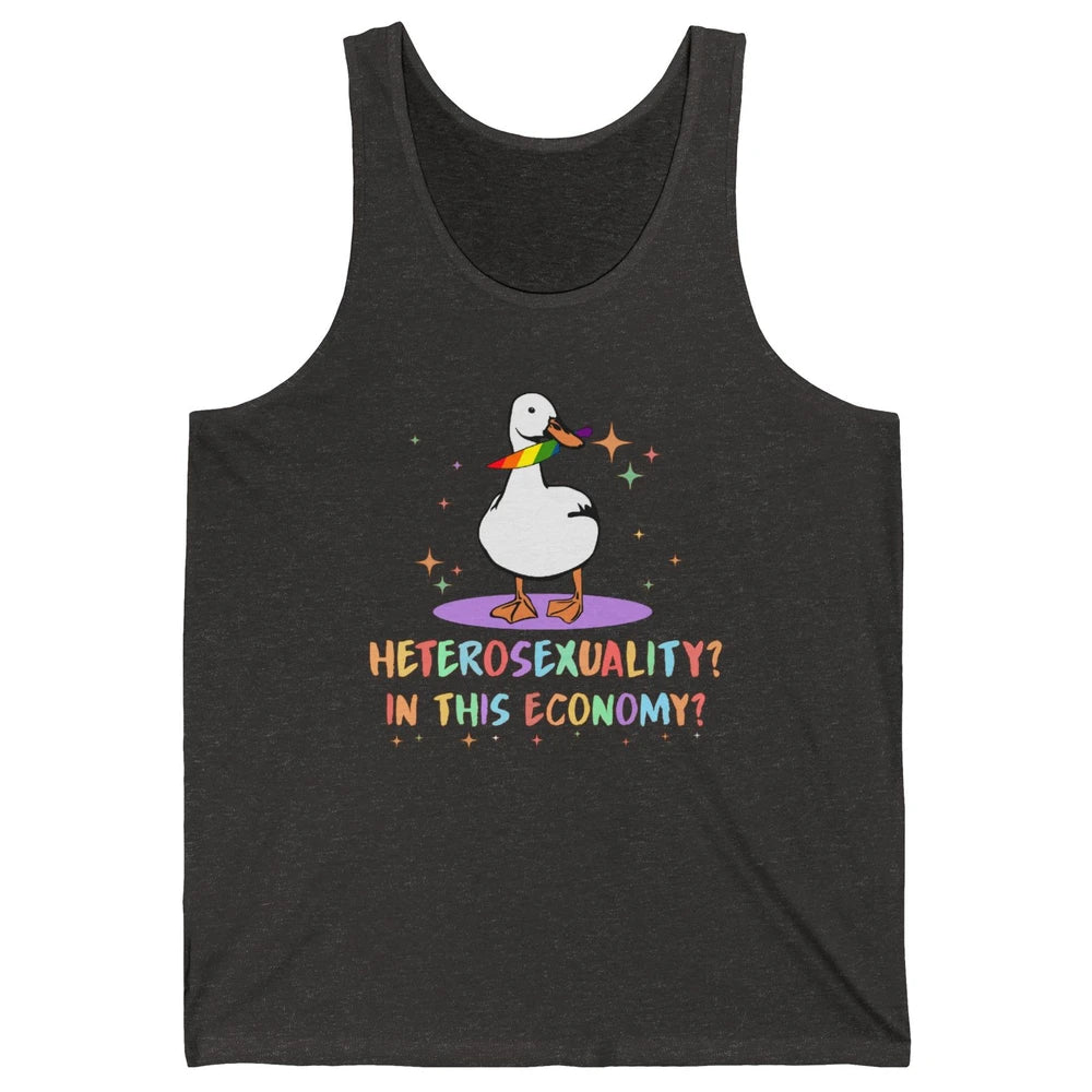 Heterosexuality In This Economy LGBT Goose Rainbow Gay Pride Unisex Jersey Tank