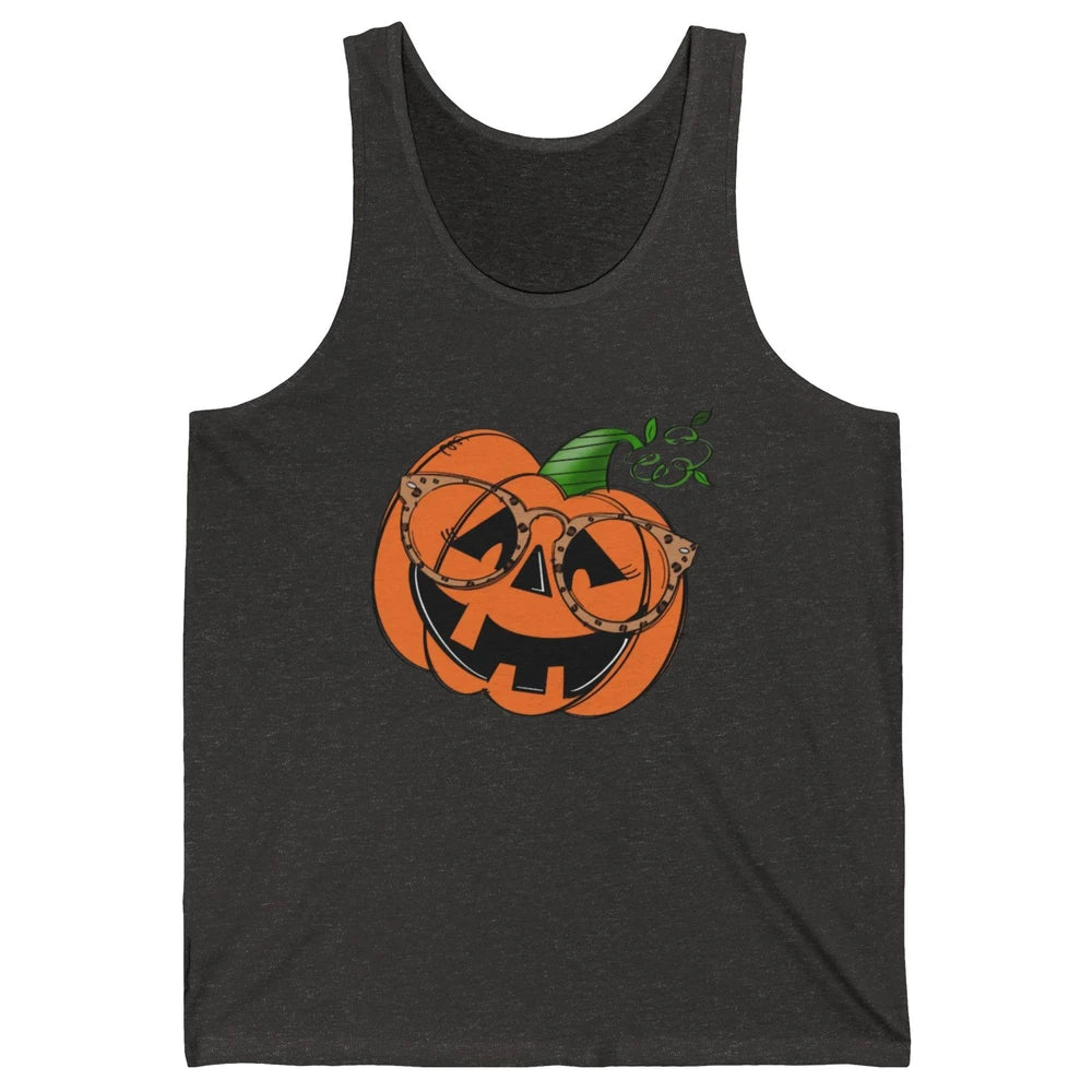Optometrist Pumpkin Leopard Glasses Halloween Optician Gift Unisex Jersey Tank