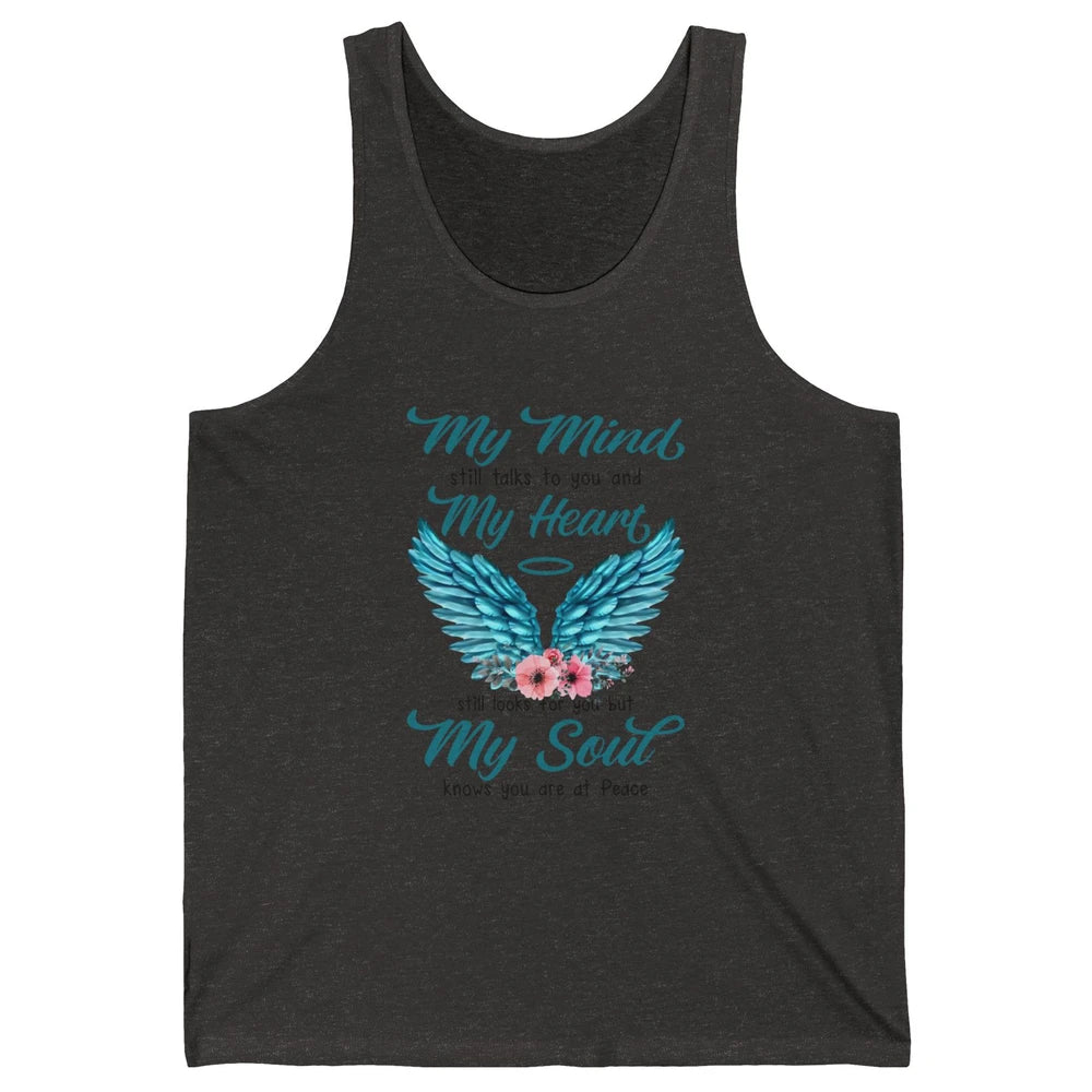 Mom Dad In Heaven My Minds Still Talks To You Memorial Gift Unisex Jersey Tank