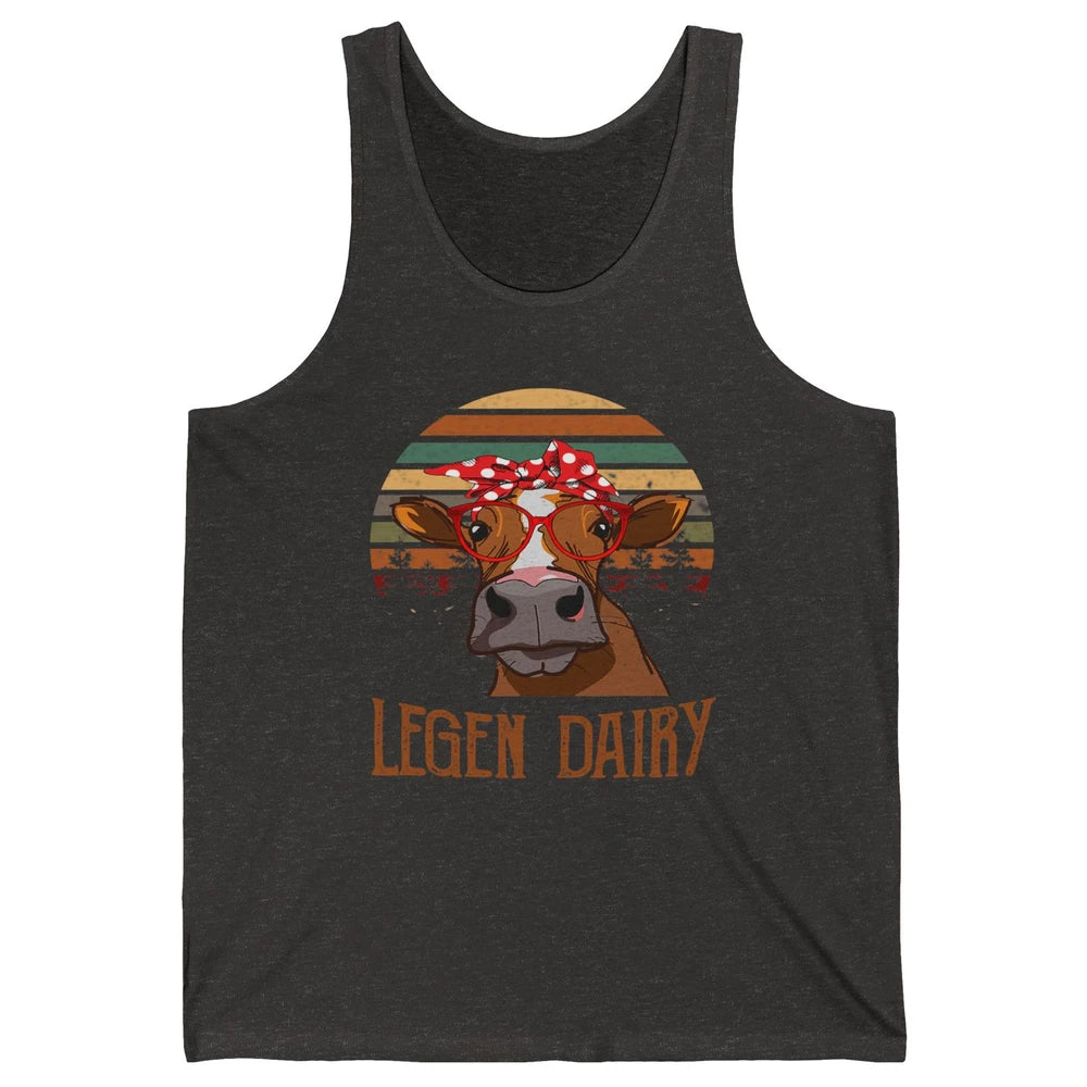 Retro Funny Highland Cow Legend Dairy Heifer Farm Animal Unisex Jersey Tank