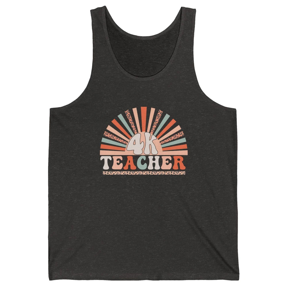 Retro 4k Teacher Kindergarten Back to School Pre-K Teacher Unisex Jersey Tank