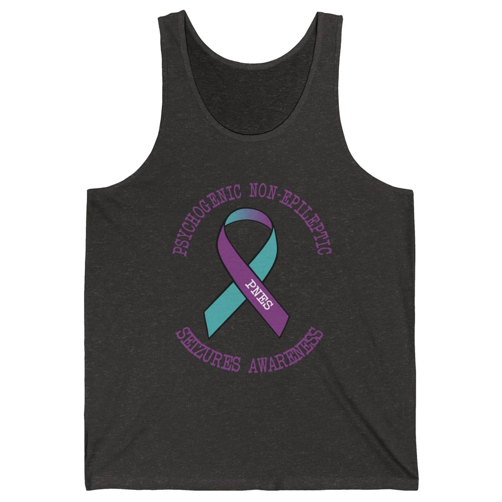 Psychogenic Non-epileptic Seizures PNES Purple Teal Ribbon Unisex Jersey Tank