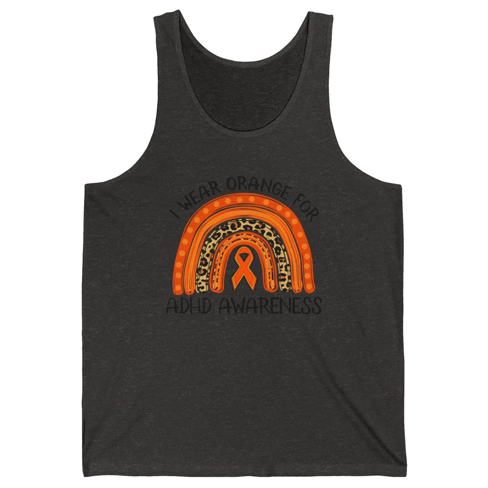 ADHD Awareness Month I Wear Orange For ADHD Rainbow Ribbon Unisex Jersey Tank
