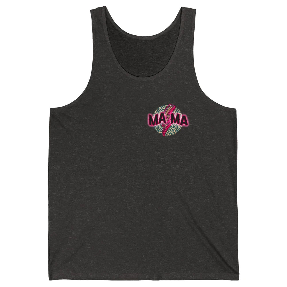 Retro Mama Leopard Pink Lightning Bolt Western Country Mama Unisex Jersey Tank