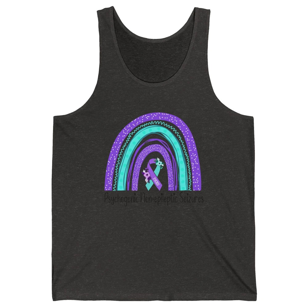 Psychogenic Non-epileptic Seizures PNES Purple Teal Rainbow Unisex Jersey Tank