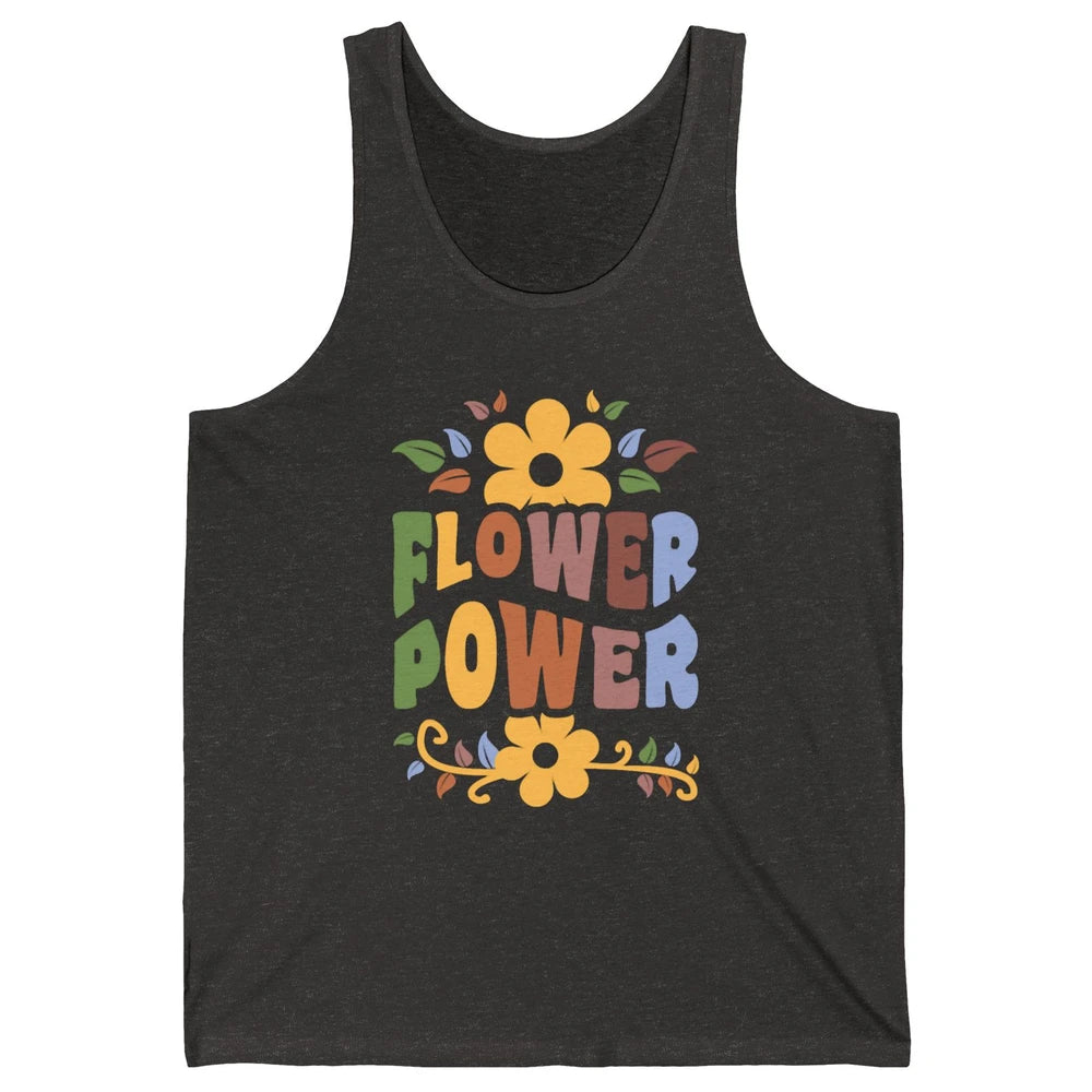 Retro 60s Groovy Flower Power 1960s Hippie Floral Positive Unisex Jersey Tank