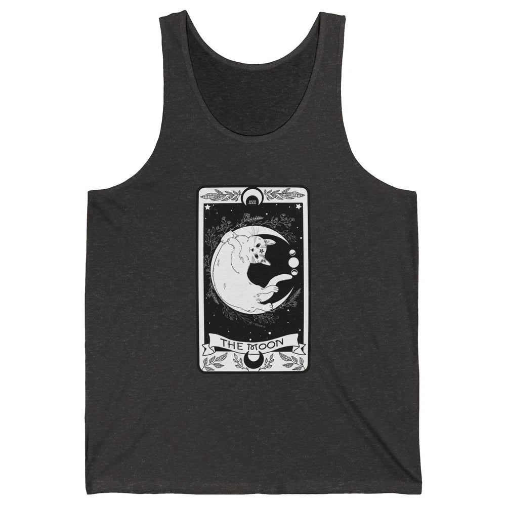 Retro Halloween Gothic Cat The Moon Tarot Card Witchcraft Unisex Jersey Tank