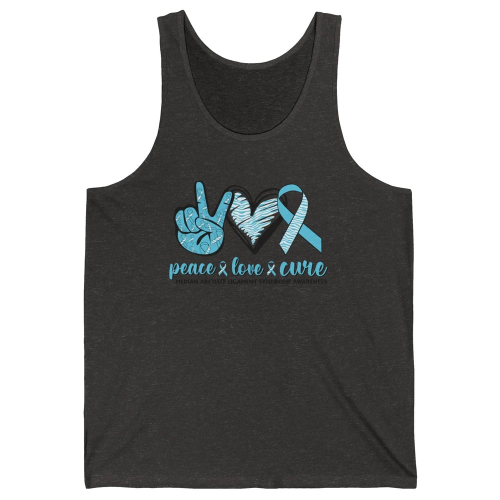 Median Arcuate Ligament Syndrome MALS Ribbon Peace Love Cure Unisex Jersey Tank
