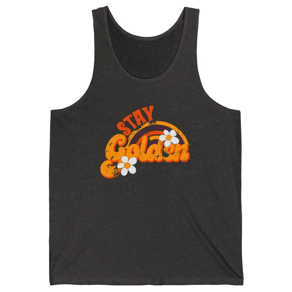 Retro Daisy Rainbow Stay Golden Summer Vintage Positive Life Unisex Jersey Tank