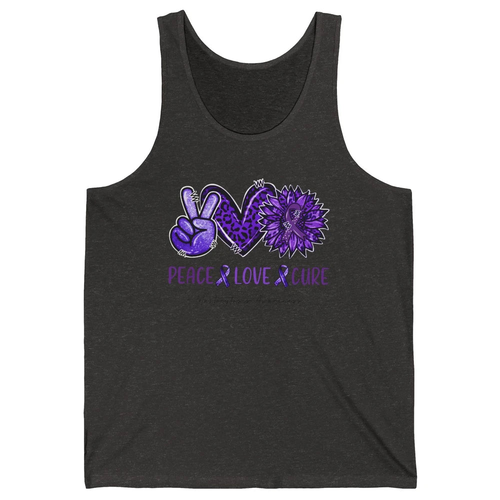 Mastocytosis Awareness Purple Ribbon Peace Love Fight Unisex Jersey Tank