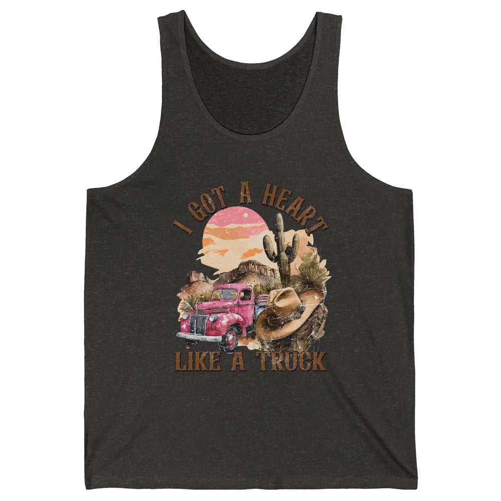 Retro Desert I Got A Heart Like A Truck Western Country Girl Unisex Jersey Tank