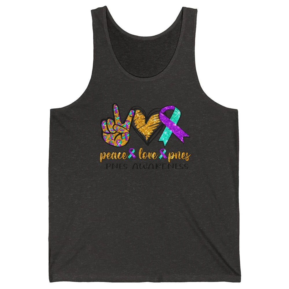 Psychogenic Non-epileptic Seizures Peace Love PNES Ribbon Unisex Jersey Tank