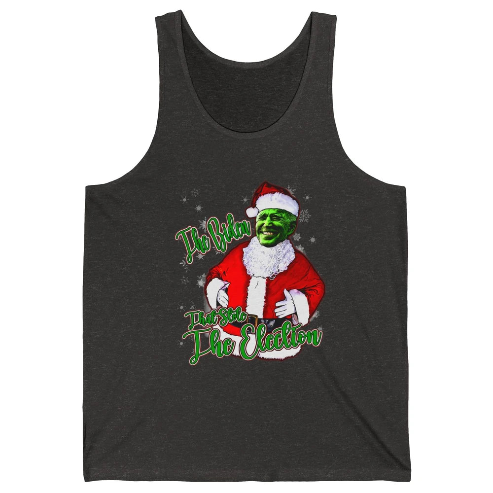 Funny Biden Stole The Election Anti Biden Liberals Christmas Unisex Jersey Tank