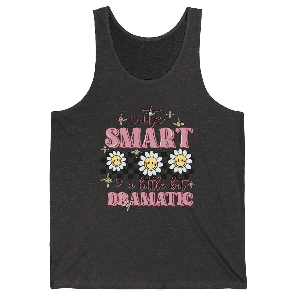 Retro Groovy Cute Smart & A Little Bit Dramatic Cute Girl Unisex Jersey Tank