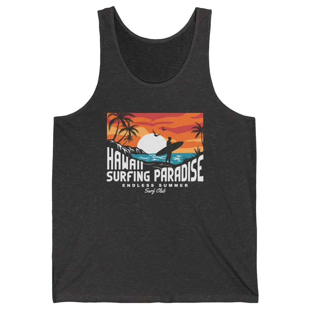 Retro Hawaii Palms Surfing Paradise Surf Club Endless Summer Unisex Jersey Tank