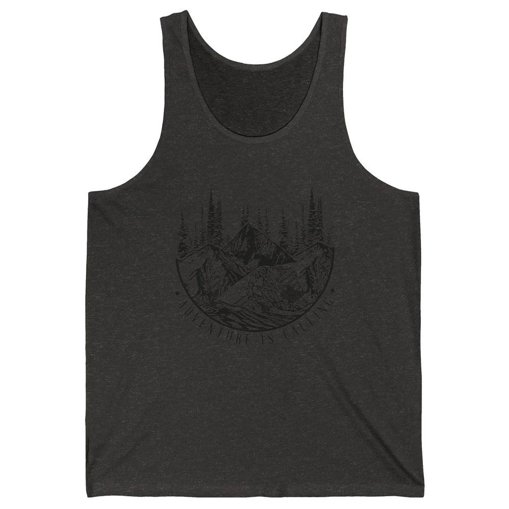 Adventure Is Calling Mountain Outdoor Wilderness Hiking Unisex Jersey Tank