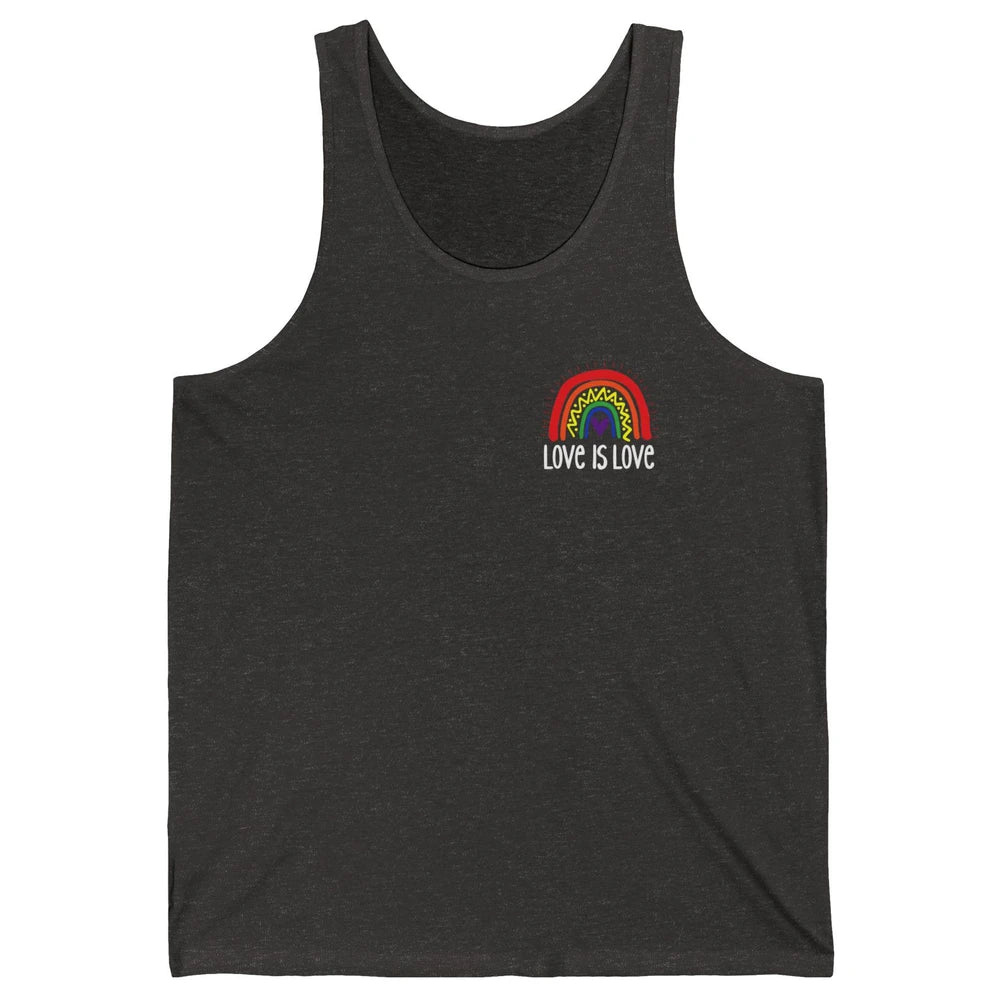Rainbow Love Is Love LGBT Gay Pride Month Rainbow Flag Unisex Jersey Tank