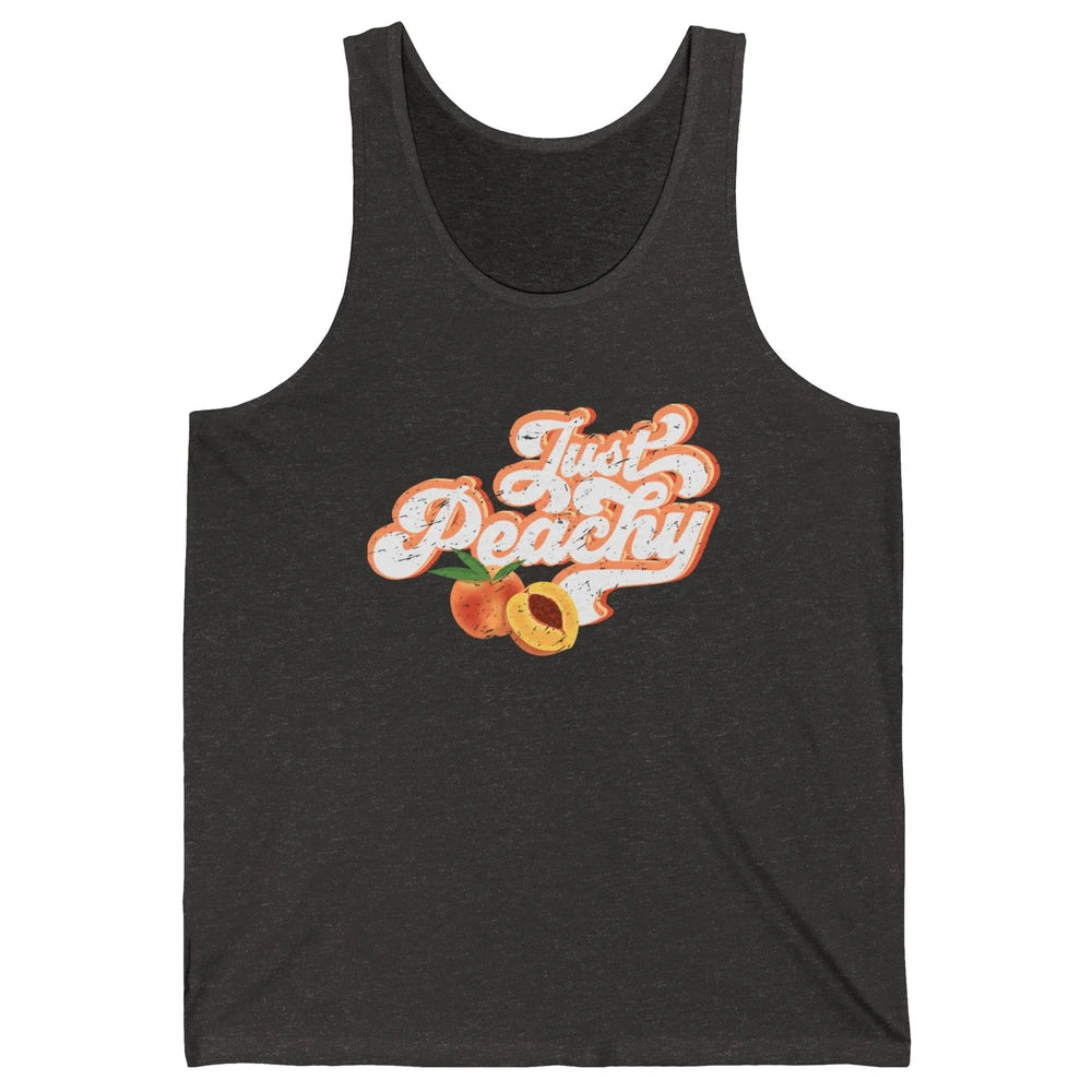 Retro Just Peachy Retro 70s Georgia Peaches Summer Fruit Unisex Jersey Tank