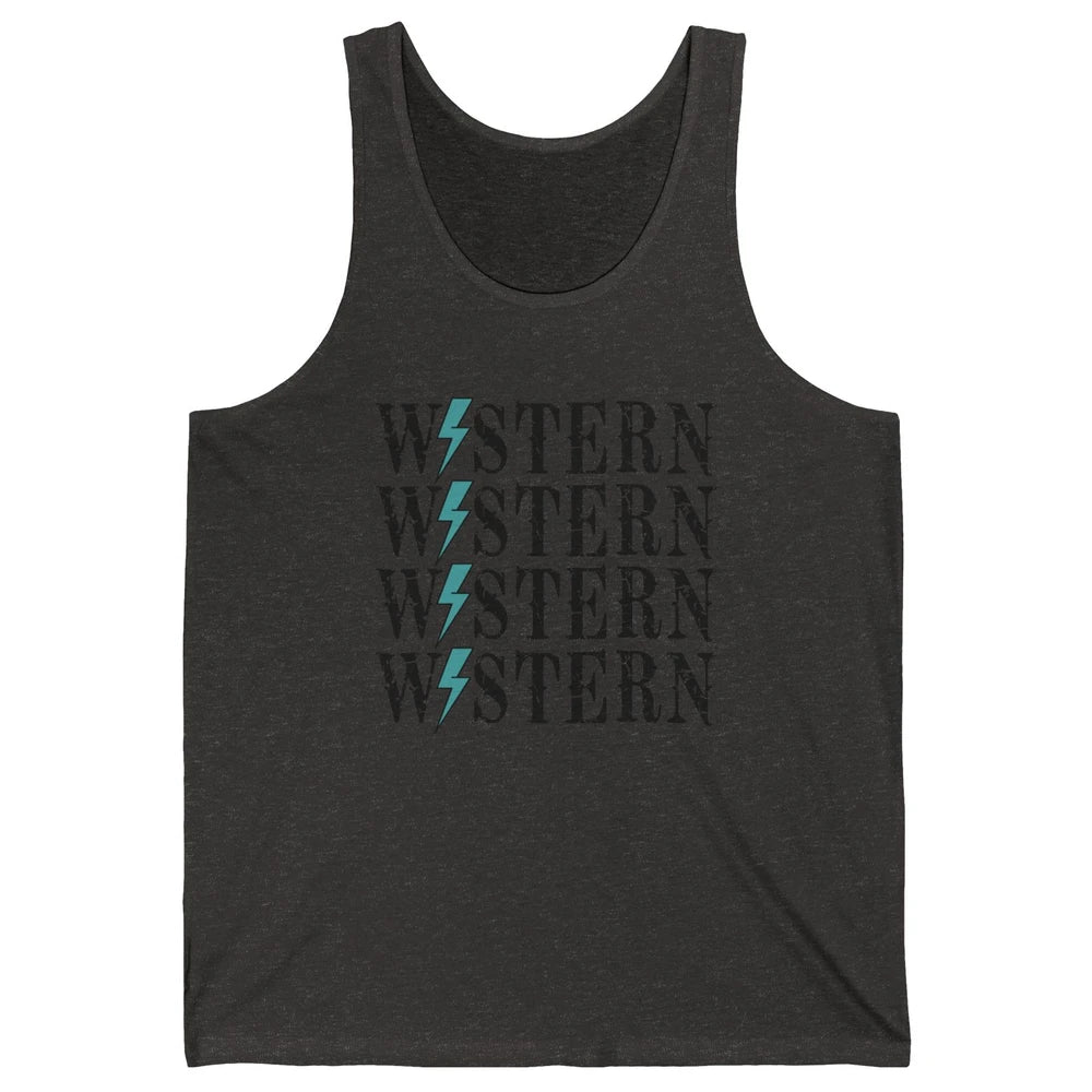 Retro Cowboy Lightning Bolt Western Country Cowgirl Gift Unisex Jersey Tank