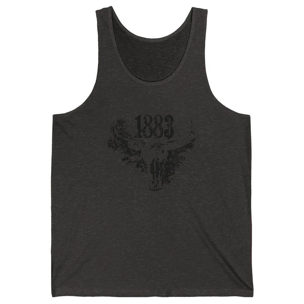 Retro Bull Skull 1883 Country Year Cowboys Western Country Unisex Jersey Tank