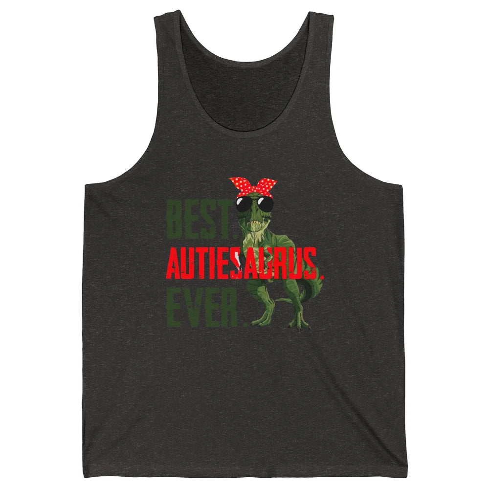Retro Funny T Rex Best Auntiesaurus Ever Dinosaur Aunt Gift Unisex Jersey Tank