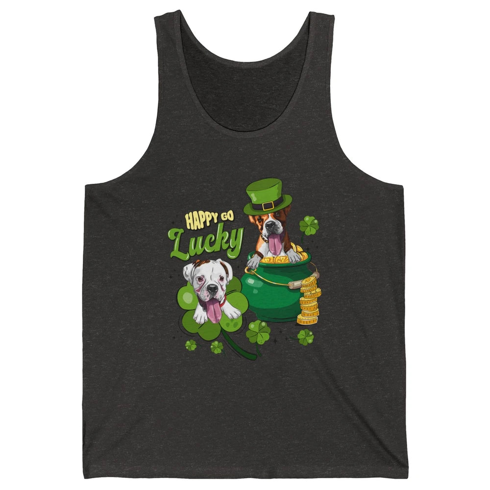 Happy Go Lucky Boxer St Patrick's Day Lucky Boxer Dog Irish Unisex Jersey Tank