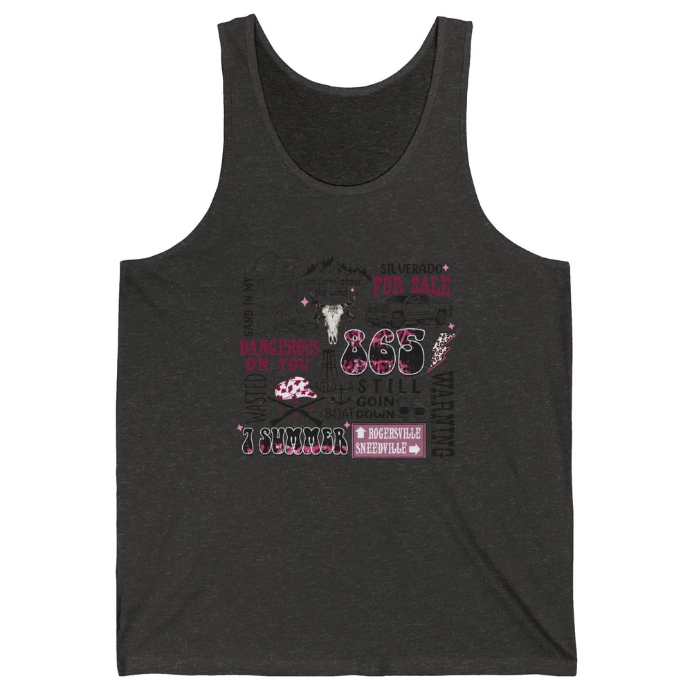 Retro Cowboy Boot Hat Sand In My Boots Western Country Music Unisex Jersey Tank