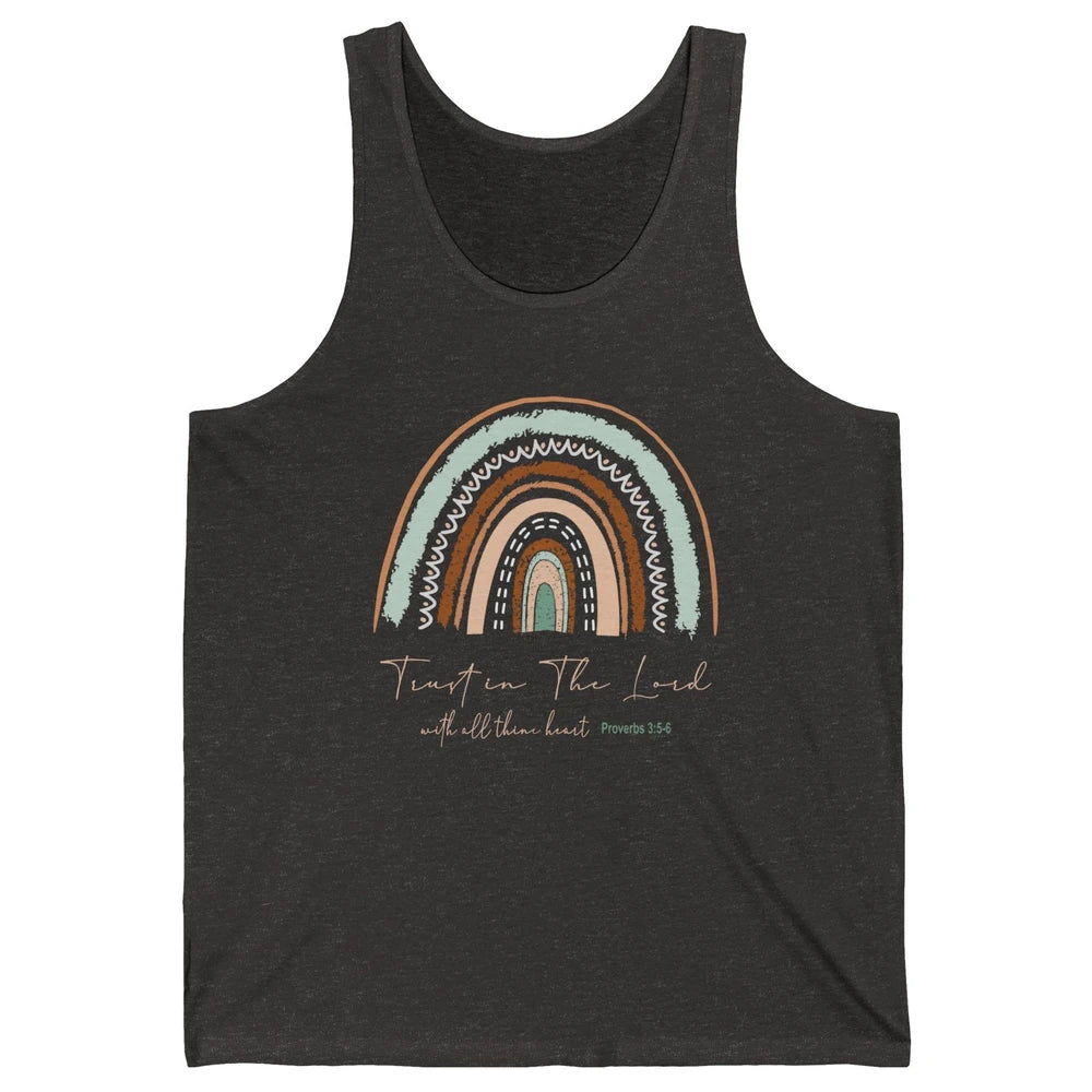 Rainbow Trust In The Lord With All Heart Christian Religious Unisex Jersey Tank