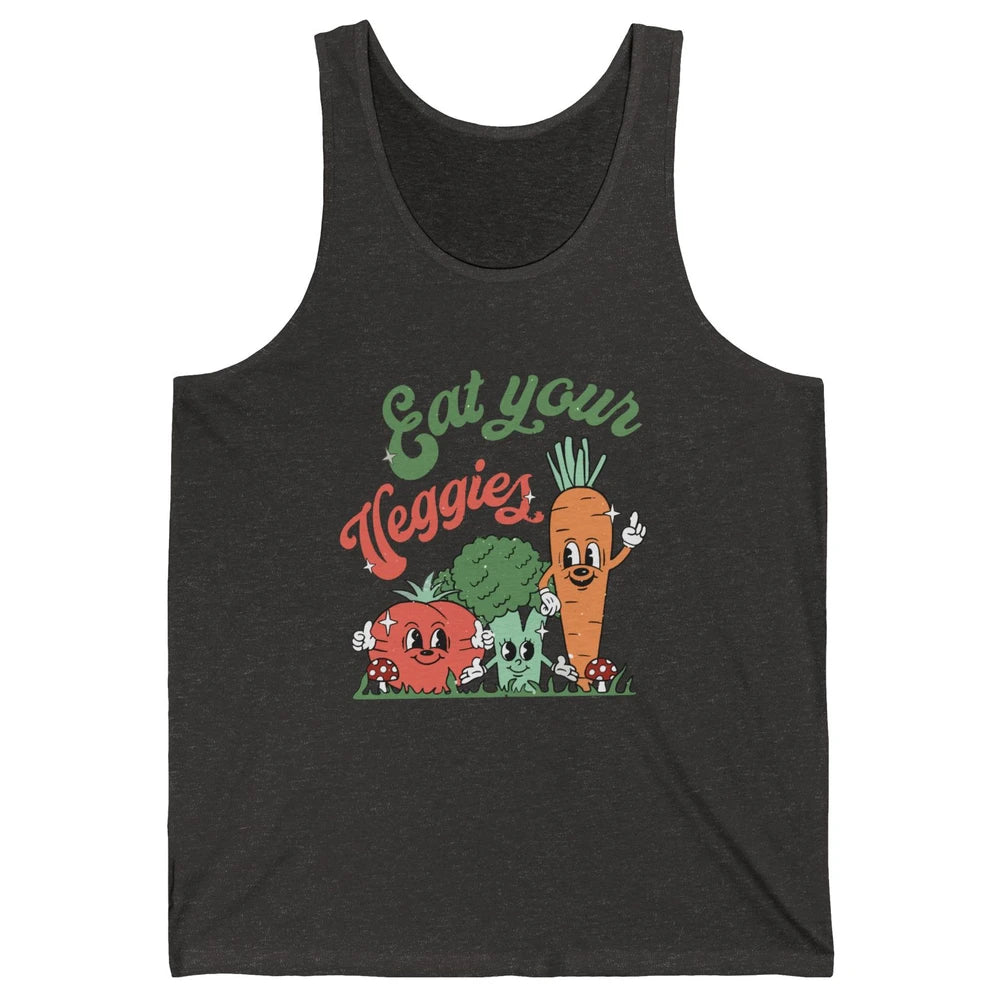Retro Farm Fruit Eat Your Veggies Tomato Carrot Vegan Farmer Unisex Jersey Tank