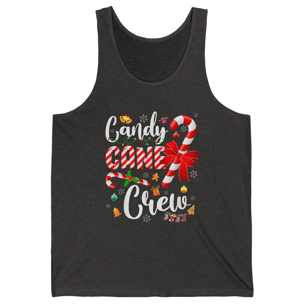 Merry Christmas Sweet Candy Cane Crew Xmas Tree Lights Santa Unisex Jersey Tank