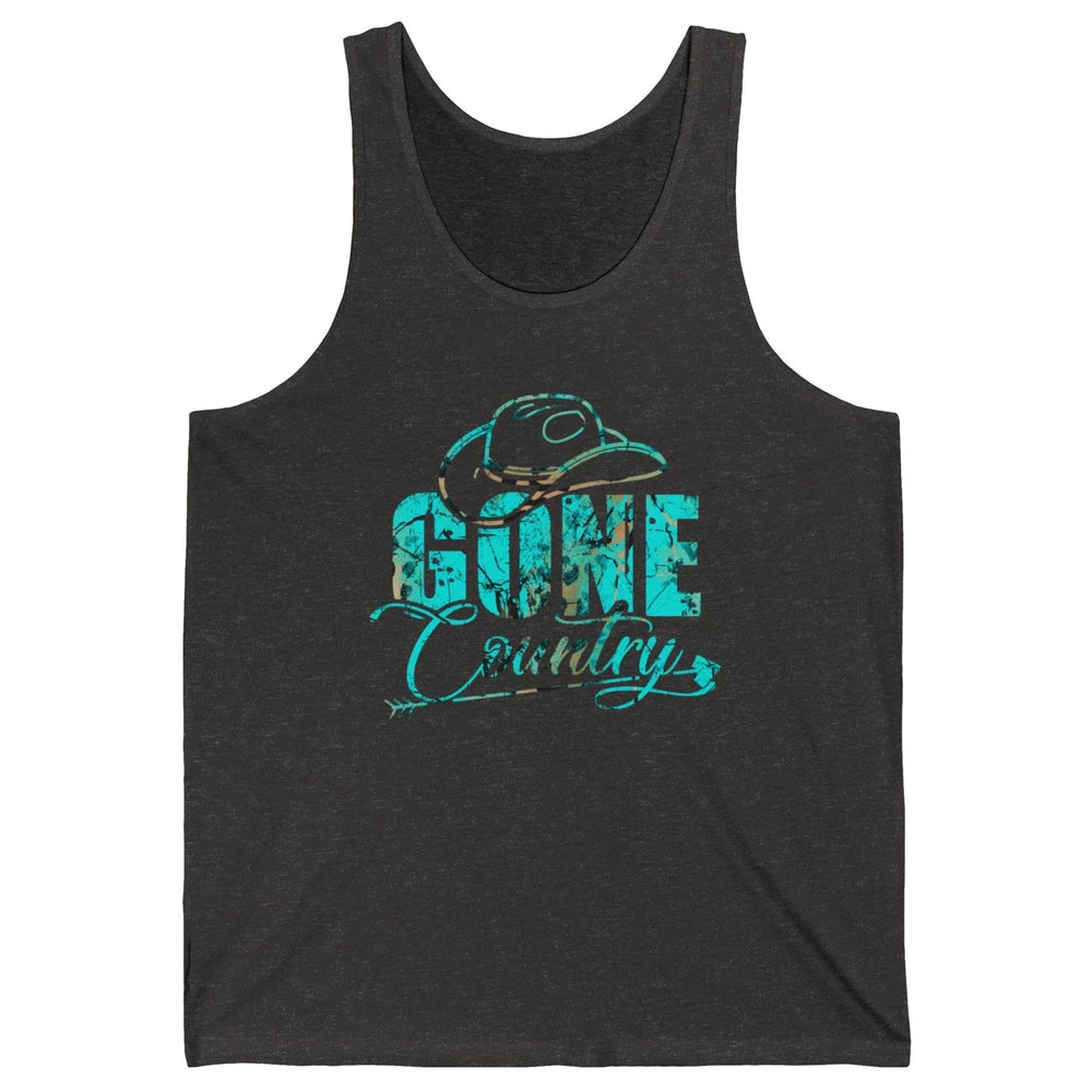 Retro Cowboy Hat Gone Country Western Country Cowgirl Gift Unisex Jersey Tank