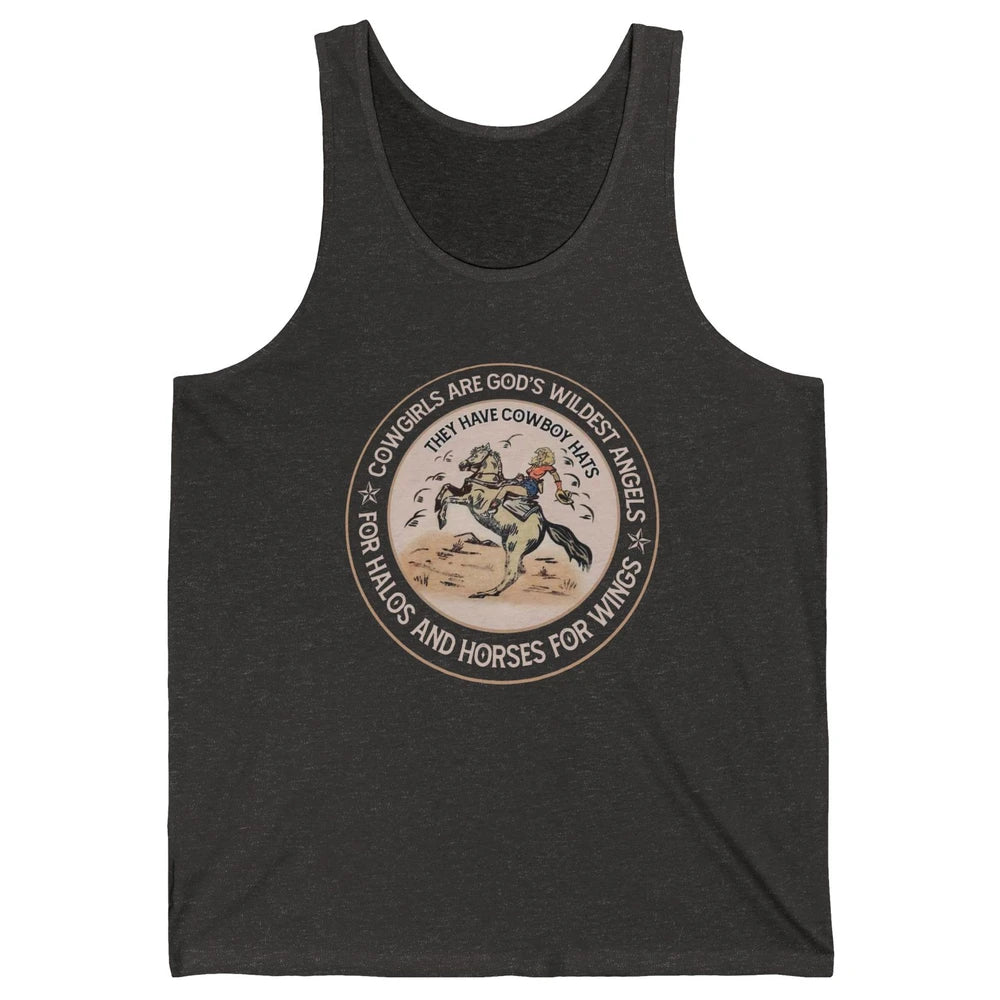Retro Cowgirls Are God's Wildest Angel Western Country Rodeo Unisex Jersey Tank
