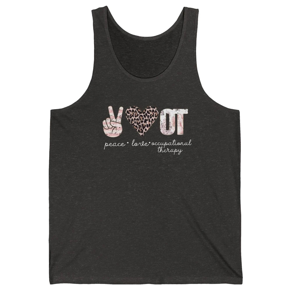 Retro Occupational Therapist Peace Love Occupational Therapy Unisex Jersey Tank
