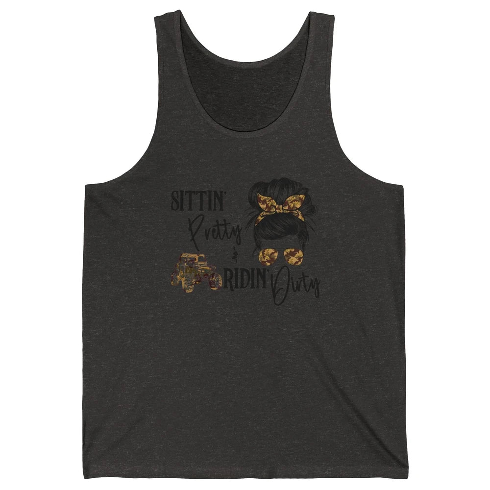 Messy Bun Mom Sunglasses UTV Offroad SXS Life Riding Girl Unisex Jersey Tank