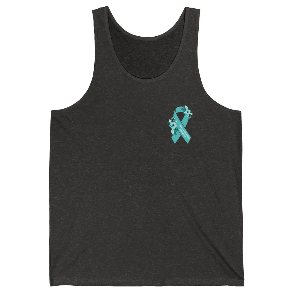 22q11.2 Deletion Syndrome Awareness Floral Teal Rainbow Unisex Jersey Tank