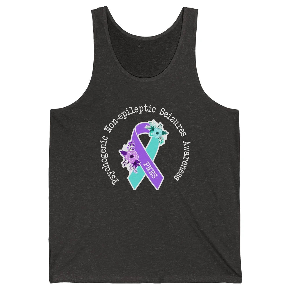 Psychogenic Non-epileptic Seizures PNES Purple Teal Ribbon Unisex Jersey Tank