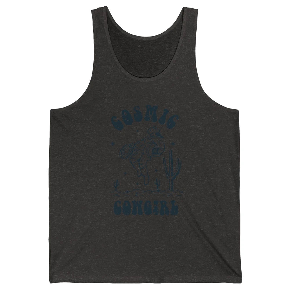 Retro Cowgirl In Space Cosmic Cowboy Western Country Cowgirl Unisex Jersey Tank