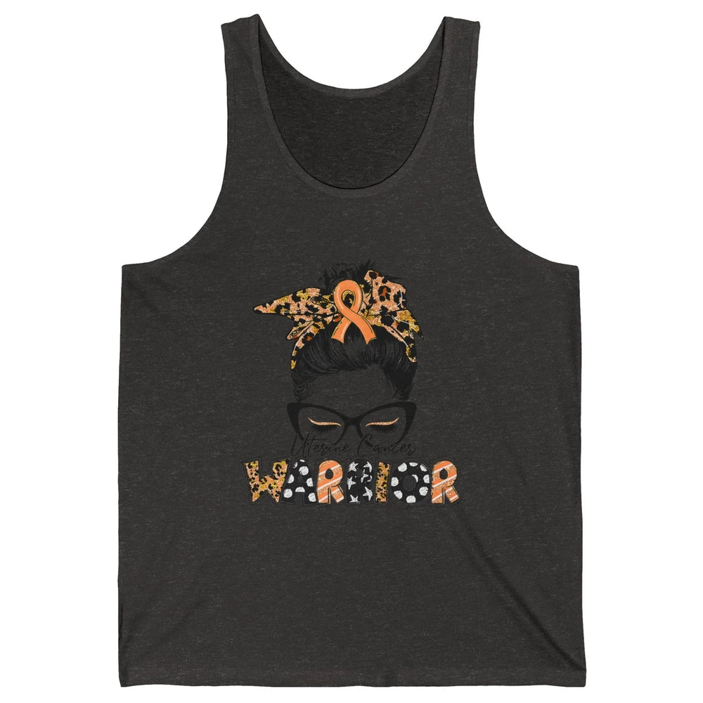 Messy Hair Leopard Woman Warrior Uterine Cancer Awareness Unisex Jersey Tank