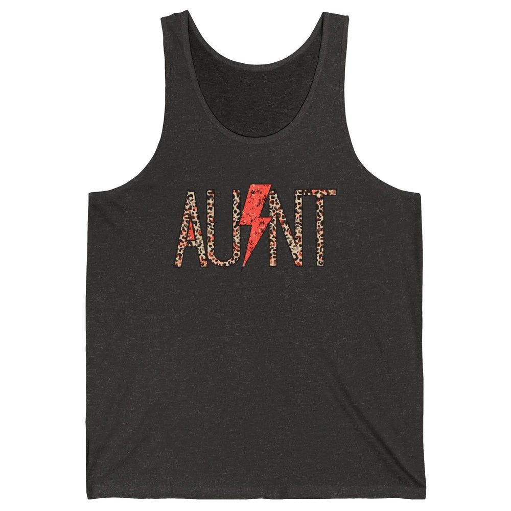 Retro Leopard Aunt Lightning Bolt Western Country Auntie Unisex Jersey Tank