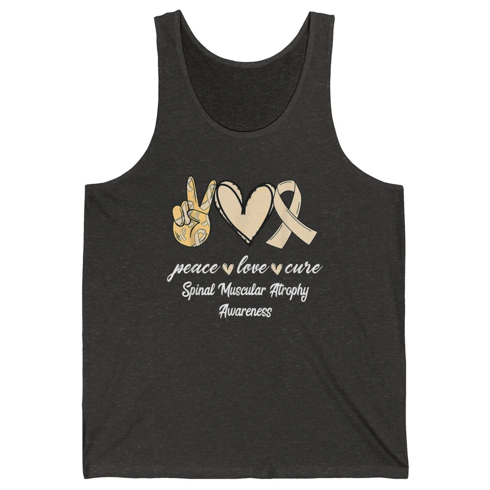 Peace Love Cure Cream Ribbon Spinal Muscular Atrophy SMA Unisex Jersey Tank