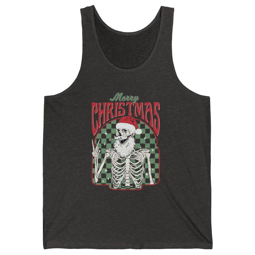 Merry Christmas Skeleton Santa Claus Vintage Xmas Skull Vibe Unisex Jersey Tank