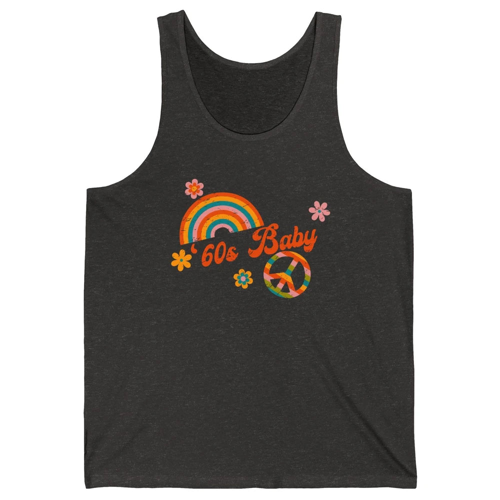 Retro Rainbow 60s Baby Made In 60s 1960s Born Birthday Day Unisex Jersey Tank