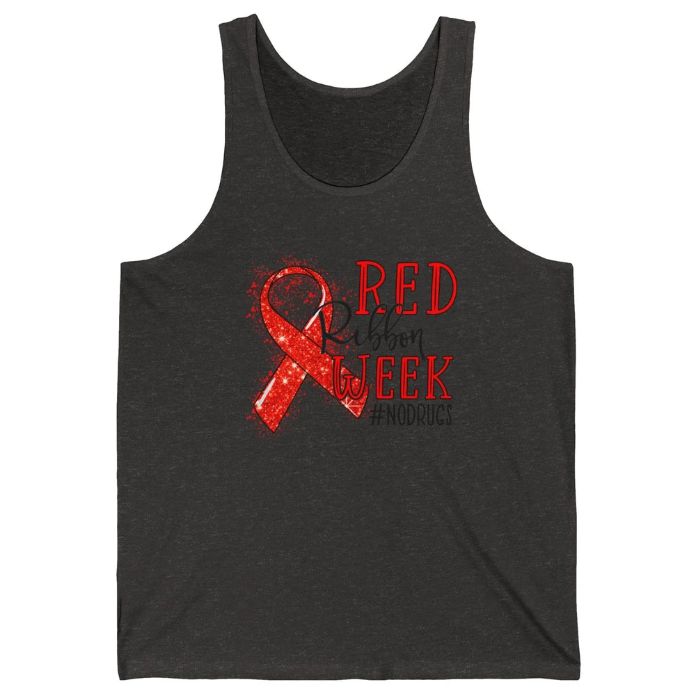 October Red Ribbon Week Awareness No Drugs Drug Free Unisex Jersey Tank