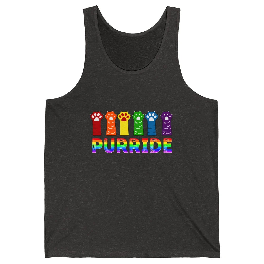 Purride Funny Cat Lover LGBT Pride Awareness Gift LGBT Month Unisex Jersey Tank