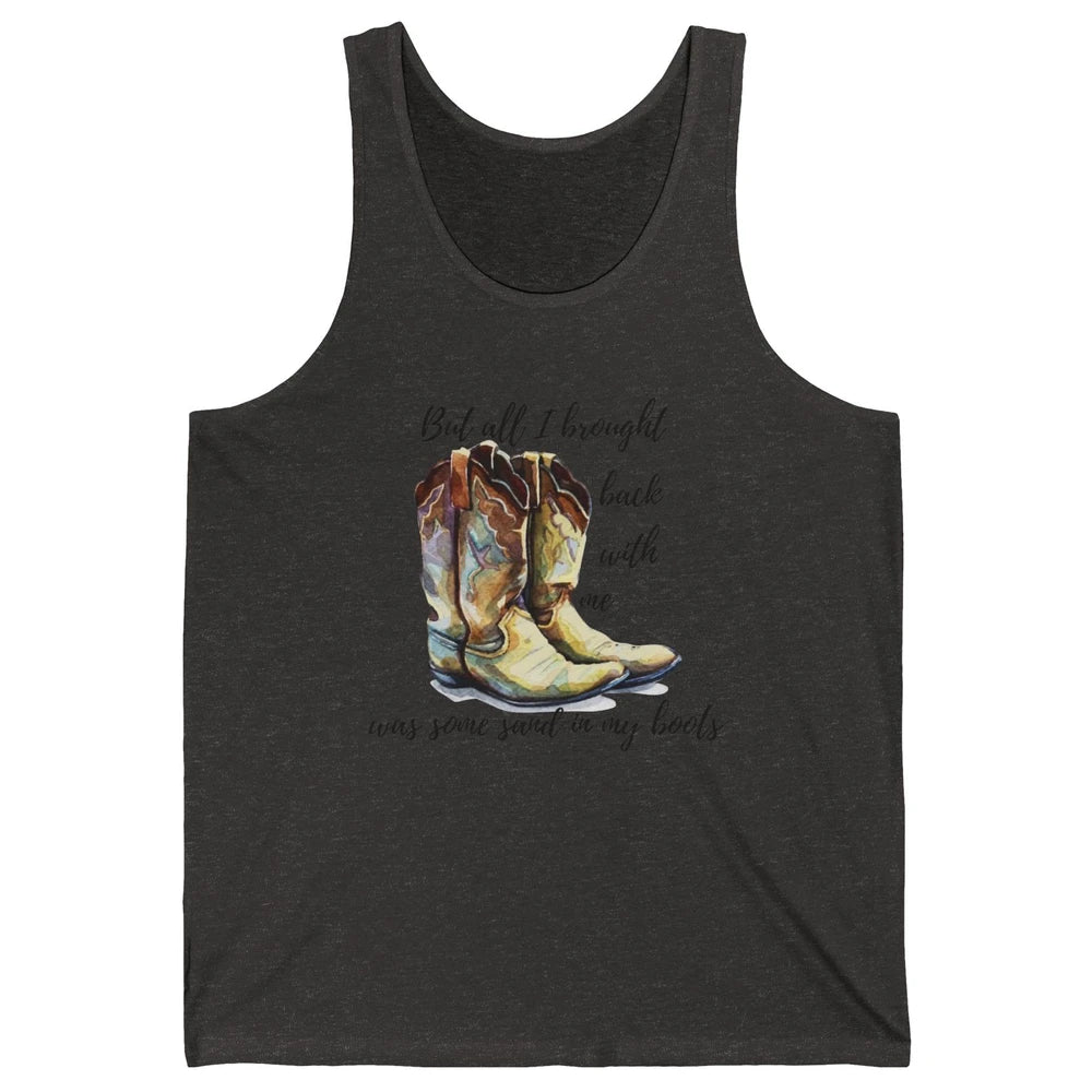 Retro Leopard Sand In My Boot Western Country Cowgirl Cowboy Unisex Jersey Tank