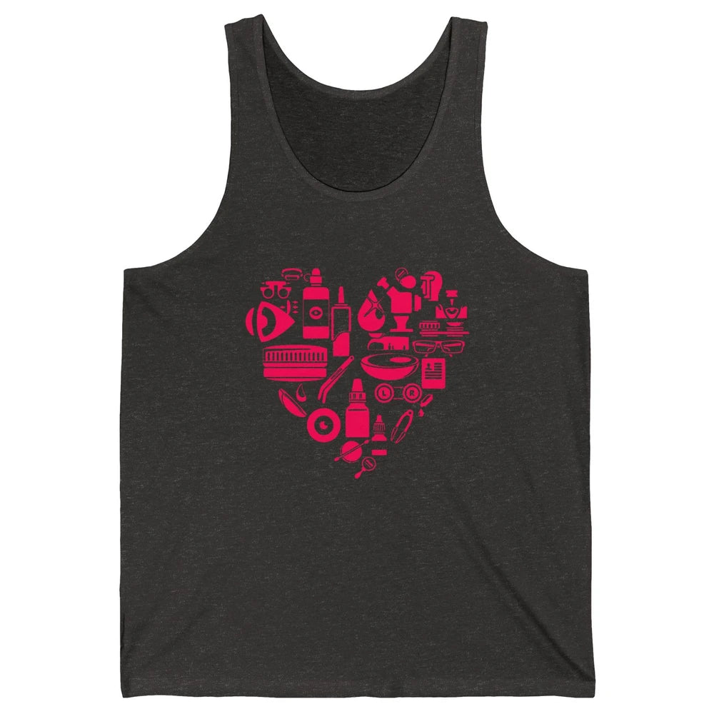 Optometrist Tools Heart Eye Doctor Optician Ophthalmic Tech Unisex Jersey Tank