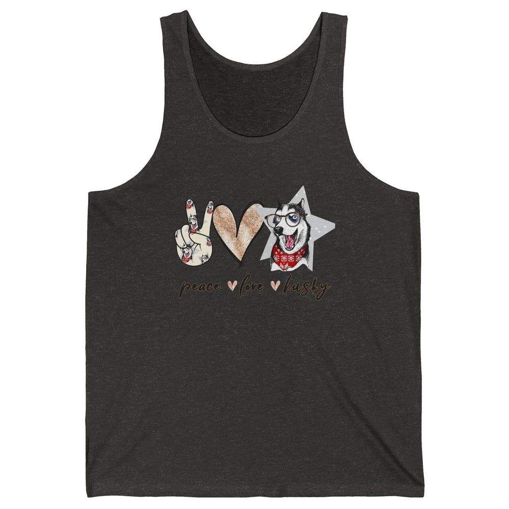 Peace Love Husky Funny Siberian Husky Mom Dog Lovers Gift Unisex Jersey Tank