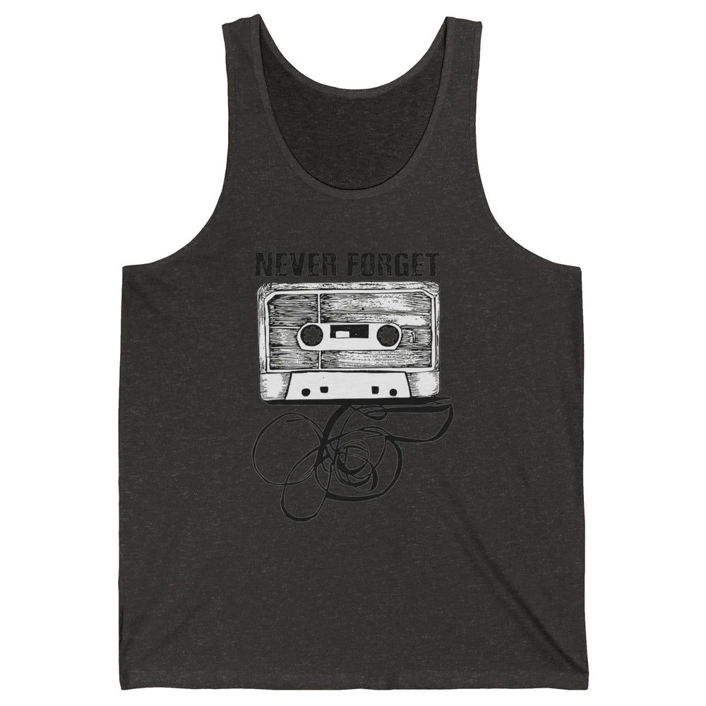 Retro 70s 80s 90s Never Forget Tape Cassette Pencil Music Unisex Jersey Tank